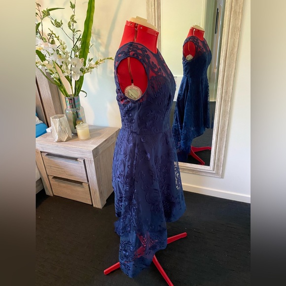 Pilgrim - Size 12 Stunning Navy Blue high low lace gown Also selling size 8 NWT - Picture 5 of 11